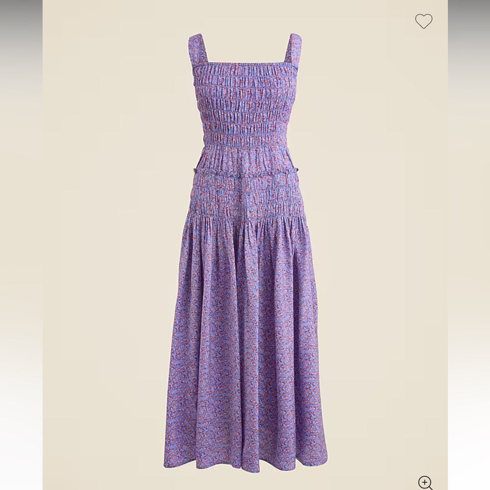JCREW Smocked midi dress in summer fields print